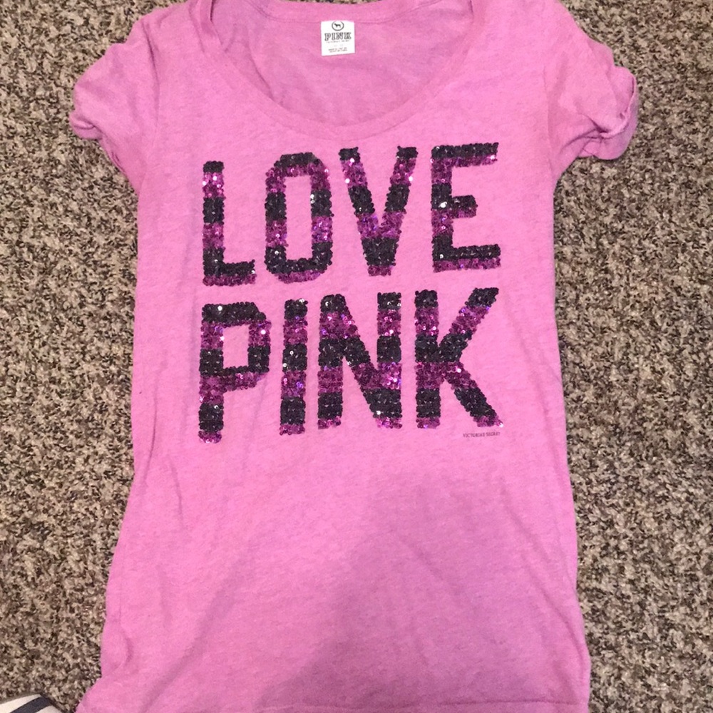 Pink shirt purple bling